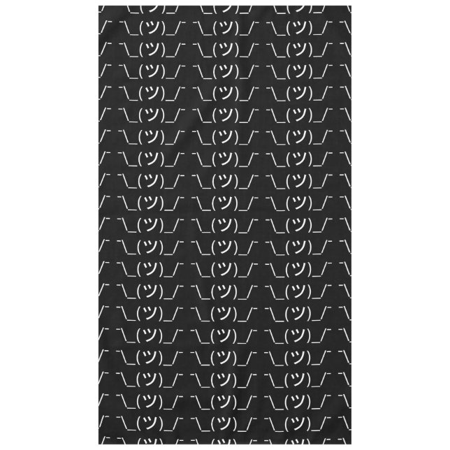 Shrug Emoticon ¯\_(ツ)_/¯ Japanese Kaomoji Tablecloth (Front)