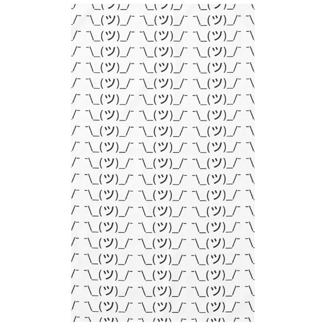 Shrug Emoticon ¯\_(ツ)_/¯ Japanese Kaomoji Tablecloth (Front)