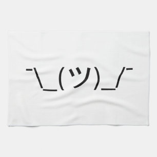 Shrug Emoticon ¯\_(ツ)_/¯ Japanese Kaomoji Tea Towel