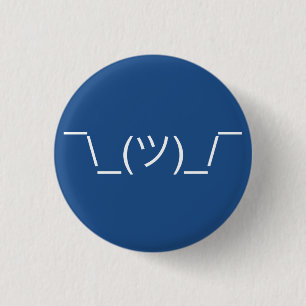 Shruggie Emoticon 3 Cm Round Badge