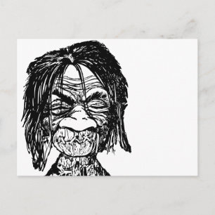 Shrunken head postcard
