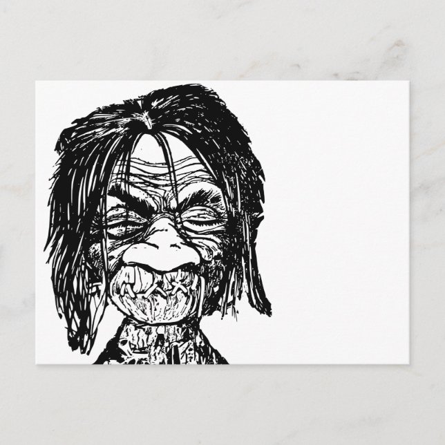 Shrunken head postcard (Front)