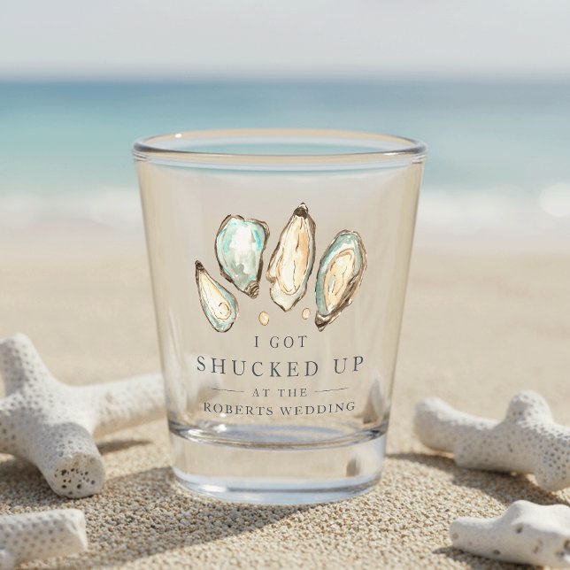 Shucked Up | Coastal Oyster Wedding Favour Shot Glass (Creator Uploaded)