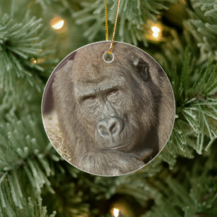 Shufai the Gorilla Locking Eyes with You Ceramic Ornament