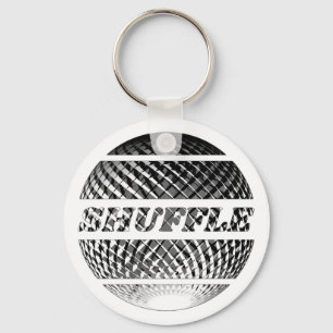 Shuffle dance disco ball in silver key ring