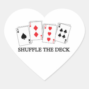SHUFFLE THE DECK HEART STICKER