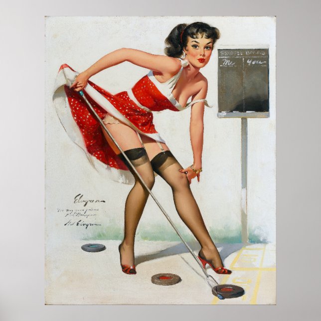 Shuffleboard Pin Up Poster (Front)