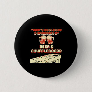 Shuffleboard Player Beer 6 Cm Round Badge