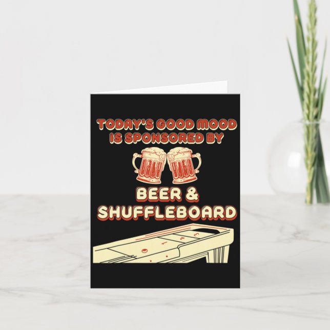 Shuffleboard Player Beer  Card (Front)