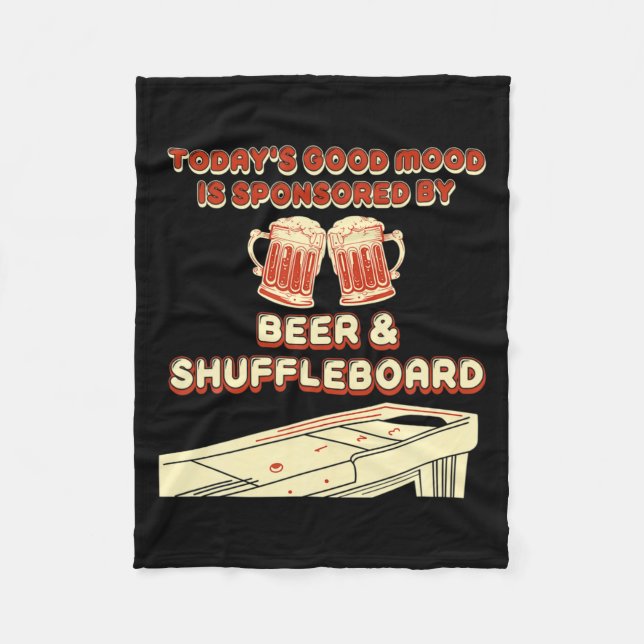 Shuffleboard Player Beer  Fleece Blanket (Front)