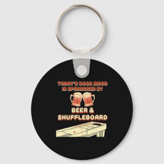 Shuffleboard Player Beer Key Ring