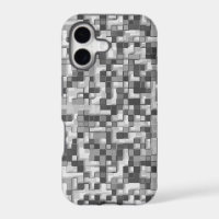 Shuffled mini squares in tones of grey to clear
