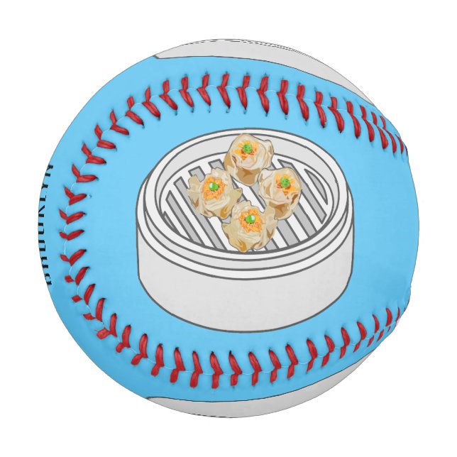 Shumai dim sum cartoon illustration baseball (Front Left)