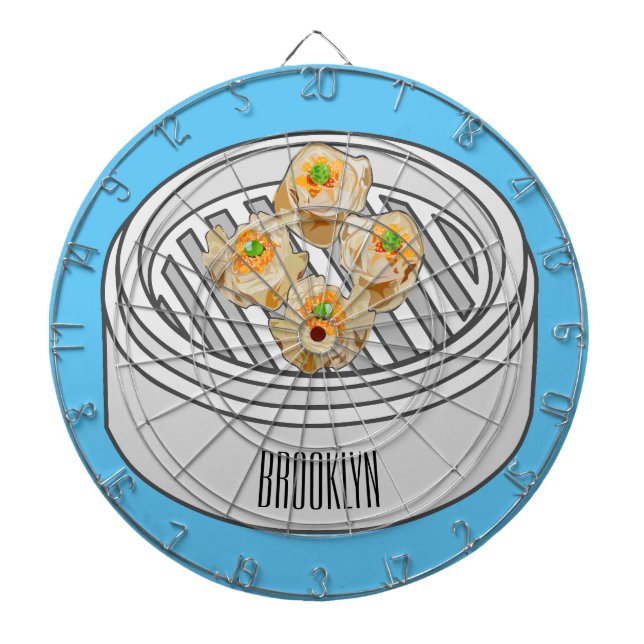 Shumai dim sum cartoon illustration dartboard (Front)