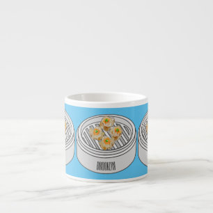 Shumai dim sum cartoon illustration espresso cup