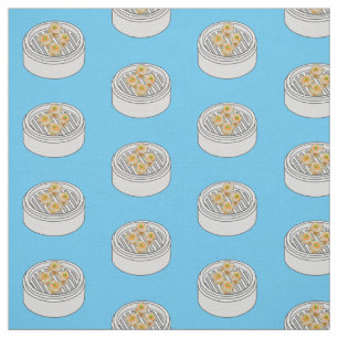 Shumai dim sum cartoon illustration fabric
