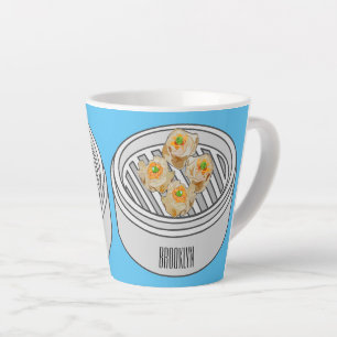 Shumai dim sum cartoon illustration latte mug