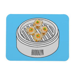 Shumai dim sum cartoon illustration magnet
