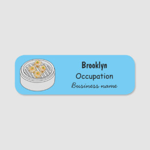 Shumai dim sum cartoon illustration name tag