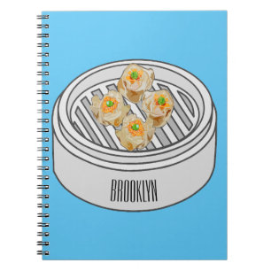 Shumai dim sum cartoon illustration notebook
