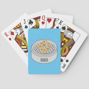 Shumai dim sum cartoon illustration playing cards