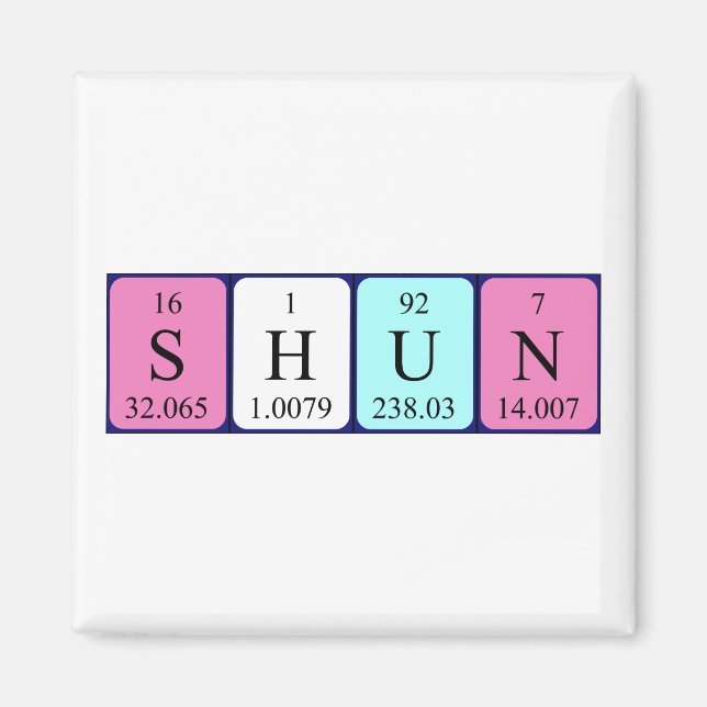 Shun periodic table name magnet (Front)
