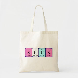 Shun periodic table name tote bag