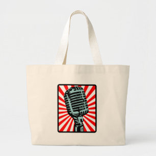 Shure 55S Vintage Microphone Large Tote Bag