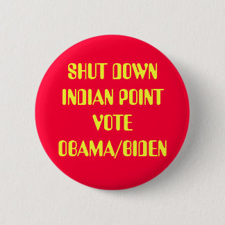 SHUT DOWN INDIAN POINT 6 CM ROUND BADGE
