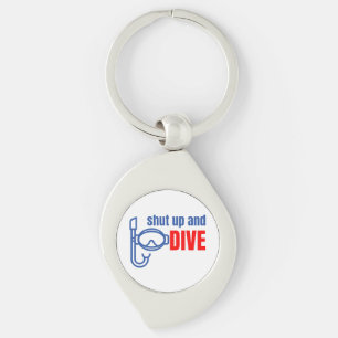 Shut up and dive key ring