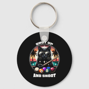 Shut Up And Shoot Funny Billiards Shirt 9 Ll Pool Key Ring