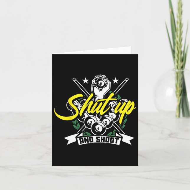 Shut Up And Shoot Funny Pool Billiard Snooker Gift Card (Front)
