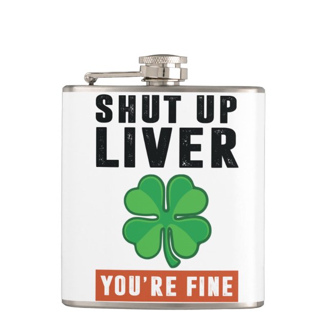Shut up liver hip flask (Front)
