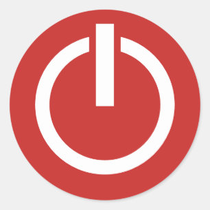 Shutdown logo icon round power button stickers