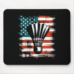 Shuttle American Flag - Patriotic Usa Badminton Lo Mouse Pad