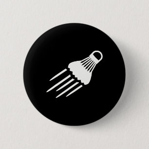 Shuttle Badminton  6 Cm Round Badge
