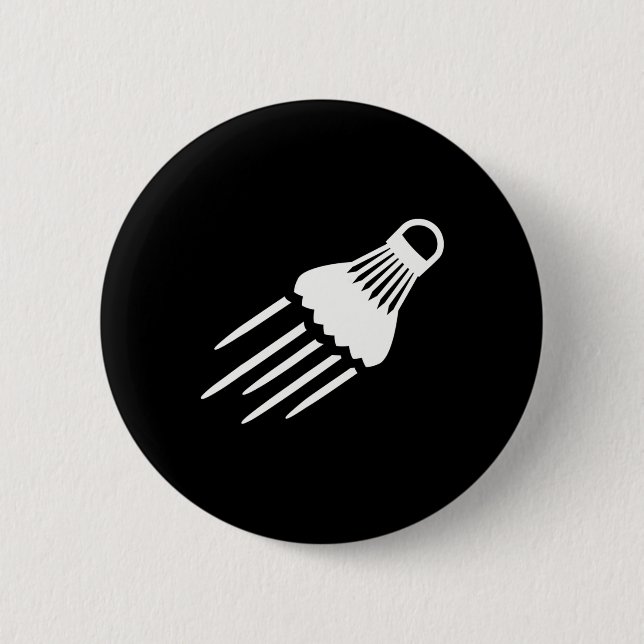 Shuttle Badminton  6 Cm Round Badge (Front)