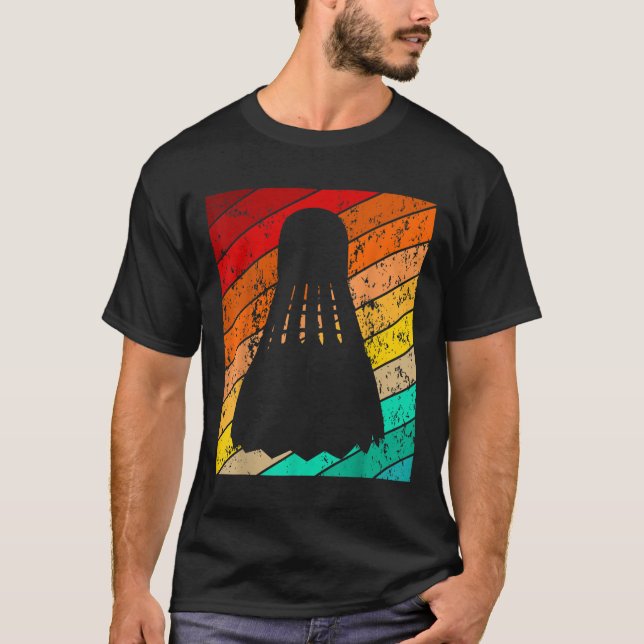 Shuttle, Badminton Ball Player, Vintage Retro  T-Shirt (Front)