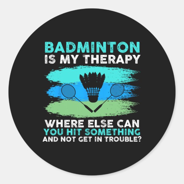 Shuttle Badminton  Classic Round Sticker (Front)