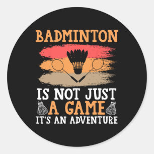 Shuttle Badminton Classic Round Sticker