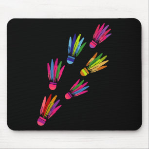 Shuttle Badminton Colourful Players Man Women Mouse Pad