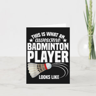 Shuttle Badminton Match Awesome Badminton Player Card
