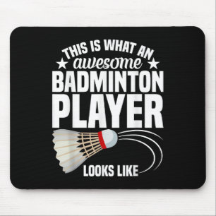 Shuttle Badminton Match Awesome Badminton Player Mouse Pad