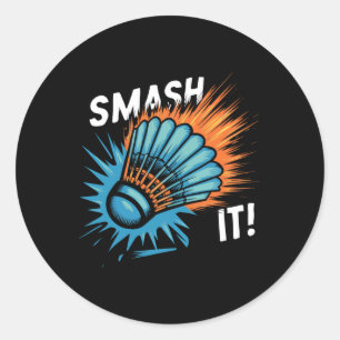 Shuttle Badminton Match  Classic Round Sticker
