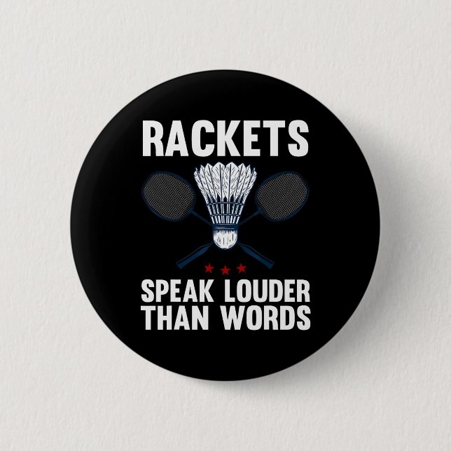 Shuttle Badminton Player 4  6 Cm Round Badge (Front)