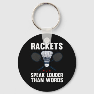 Shuttle Badminton Player 4  Key Ring