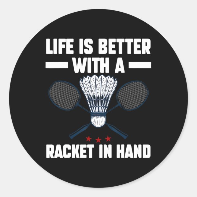 Shuttle Badminton Player 5  Classic Round Sticker (Front)