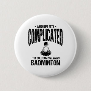 Shuttle Badminton Player 6 Cm Round Badge