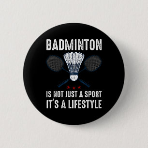 Shuttle Badminton Player 6 Cm Round Badge