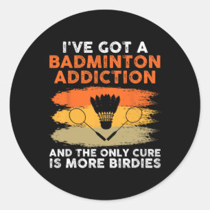 Shuttle Badminton Player 7 Classic Round Sticker